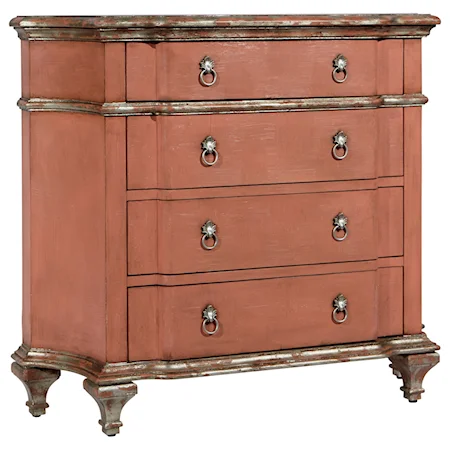 4 Drawer Cloister Chest with Silver Accent Trim